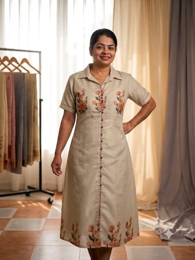 Mayas Traditional Printed Kurthies with Collar